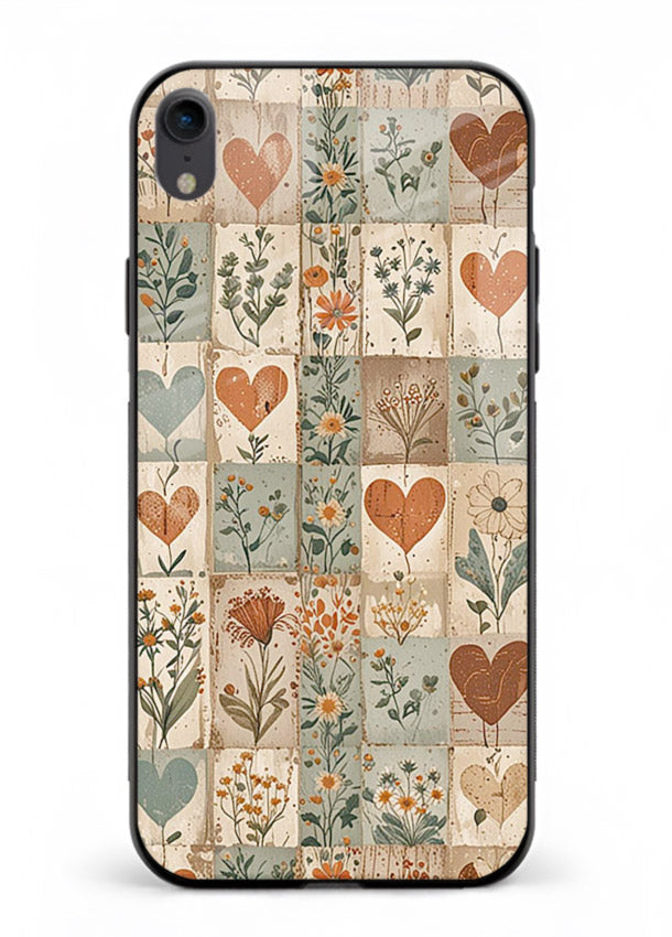 Rustic Patch Quilt patchwork quilt pattern iphone xr glass back cover