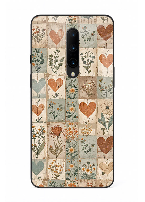 Rustic Patch Quilt patchwork quilt pattern OnePlus 7T Pro glass back cover