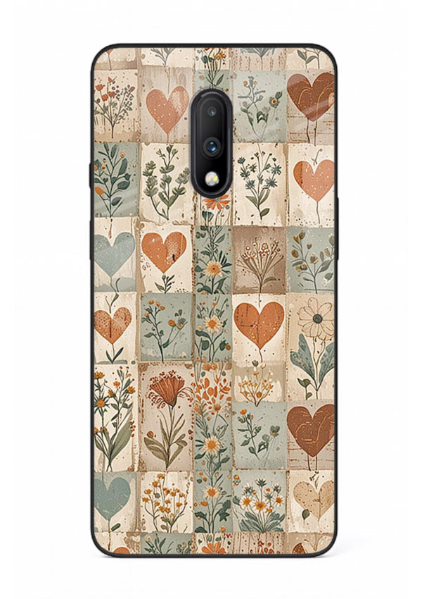 Rustic Patch Quilt patchwork quilt pattern OnePlus 7 glass back cover