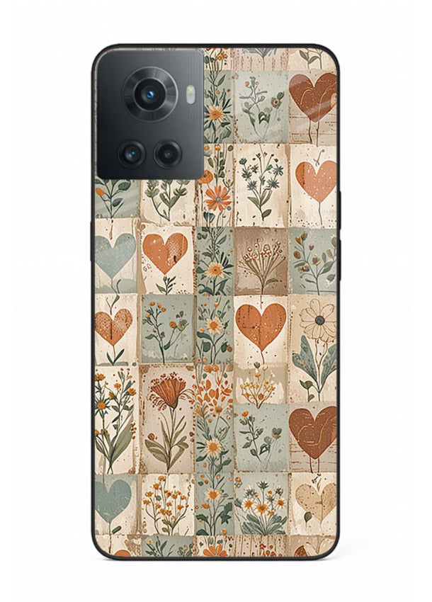 Rustic Patch Quilt patchwork quilt pattern OnePlus 10R glass back cover