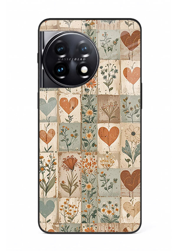 Rustic Patch Quilt patchwork quilt pattern OnePlus 11R glass back cover