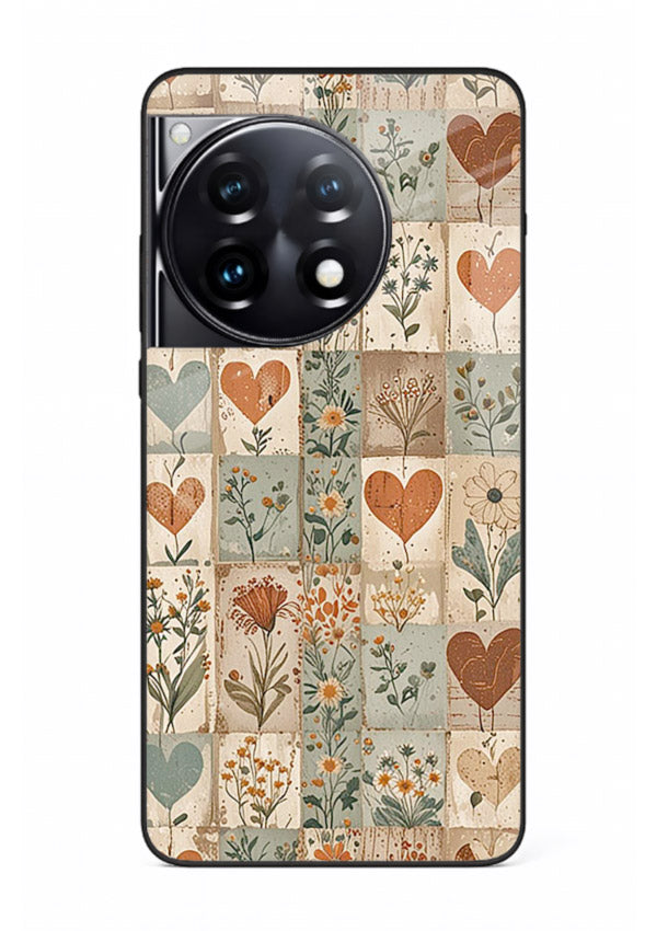 Rustic Patch Quilt patchwork quilt pattern OnePlus 12R glass back cover