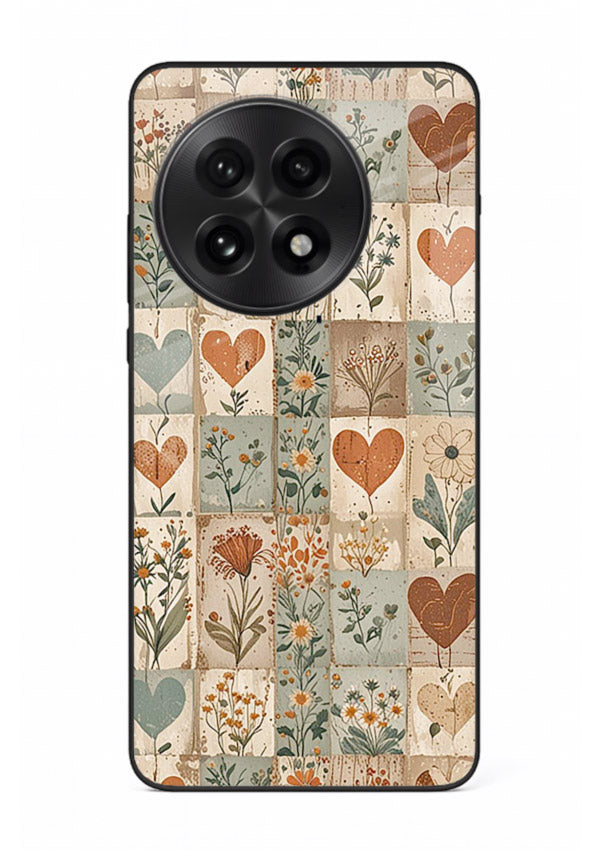 Rustic Patch Quilt patchwork quilt pattern OnePlus 13 glass back cover