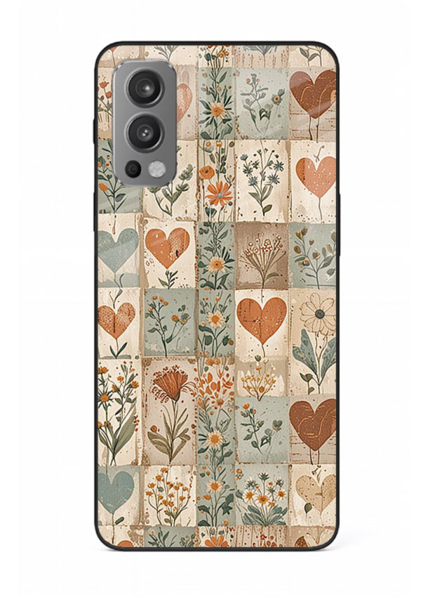 Rustic Patch Quilt patchwork quilt pattern OnePlus Nord 2 glass back cover