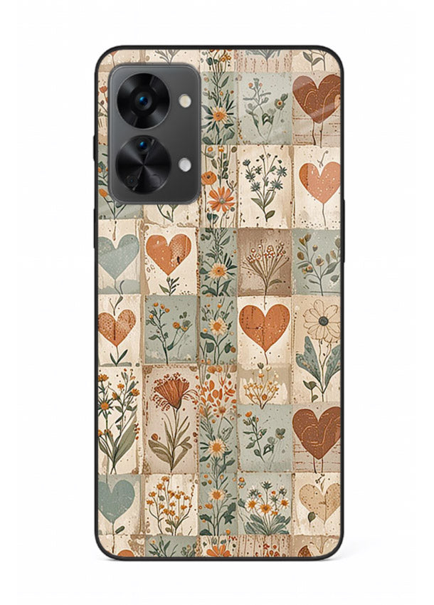 Rustic Patch Quilt patchwork quilt pattern OnePlus Nord 2T glass back cover