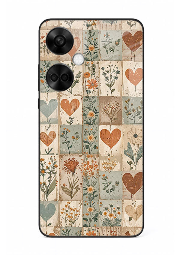 Rustic Patch Quilt patchwork quilt pattern OnePlus Nord CE3 glass back cover
