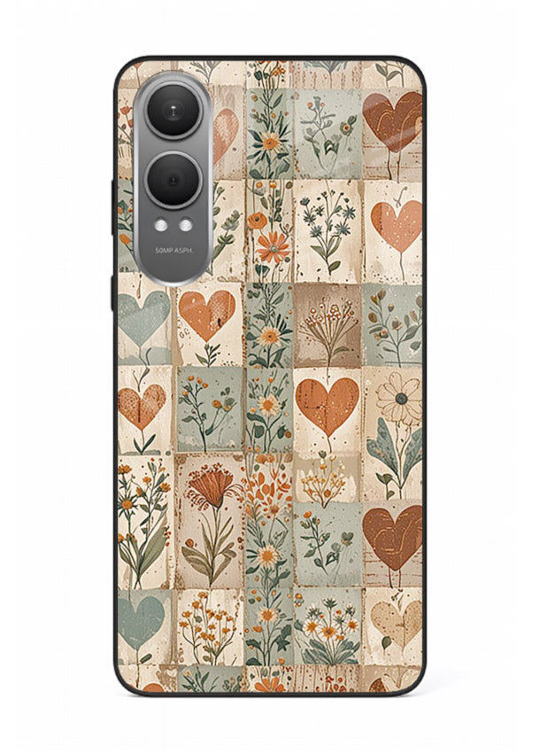Rustic Patch Quilt patchwork quilt pattern OnePlus Nord CE4 Lite glass back cover