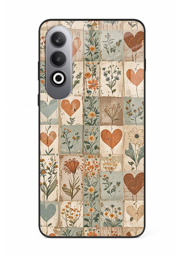 Rustic Patch Quilt patchwork quilt pattern OnePlus Nord CE4 glass back cover