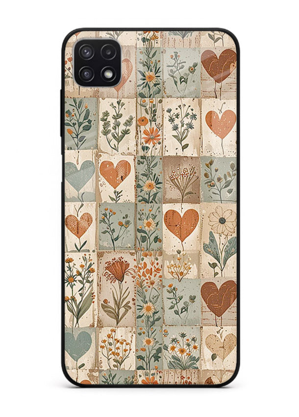 Rustic Patch Quilt patchwork quilt pattern Samsung F42 5G glass back cover