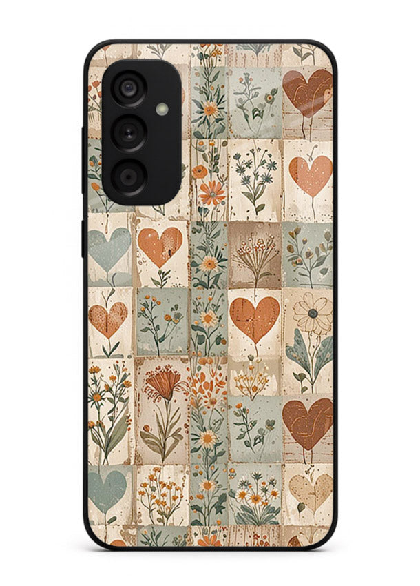 Rustic Patch Quilt patchwork quilt pattern Samsung A14 5G glass back cover