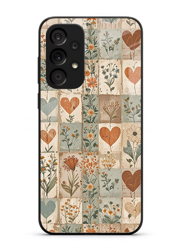 Rustic Patch Quilt patchwork quilt pattern Samsung A73 5G glass back cover
