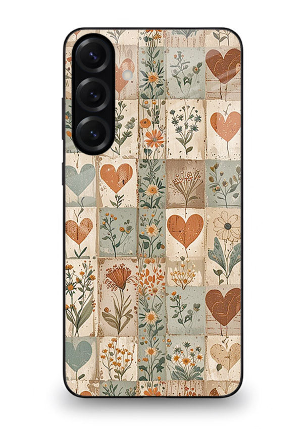 Rustic Patch Quilt patchwork quilt pattern Samsung A25 5G glass back cover