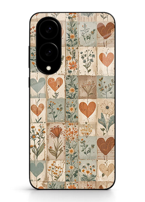 Rustic Patch Quilt patchwork quilt pattern Samsung S25 Edge glass back cover