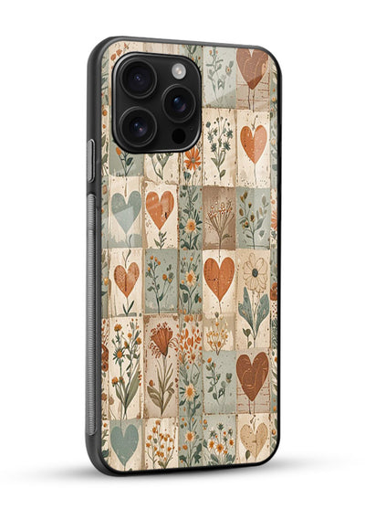 Rustic Patch Quilt patchwork quilt pattern glossy vibrant premium glass back cover - Angle Side