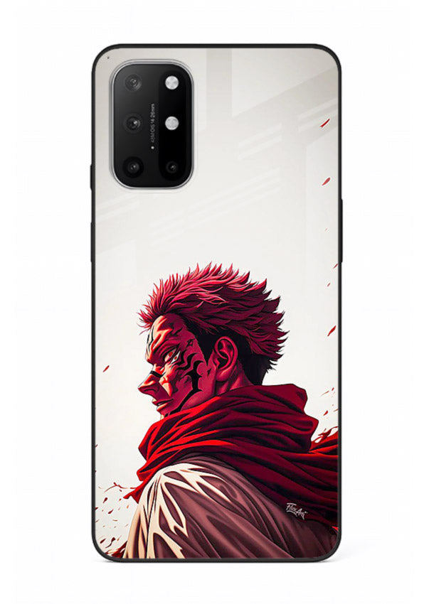 samurai blood rage red white art OnePlus 8T glass cover dramatic japanese warrior case