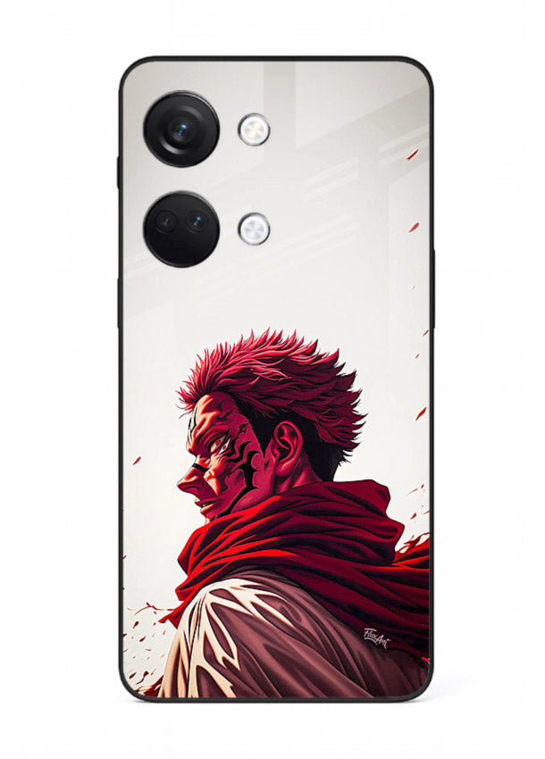 samurai blood rage red white art OnePlus Nord 3 glass cover dramatic japanese warrior case