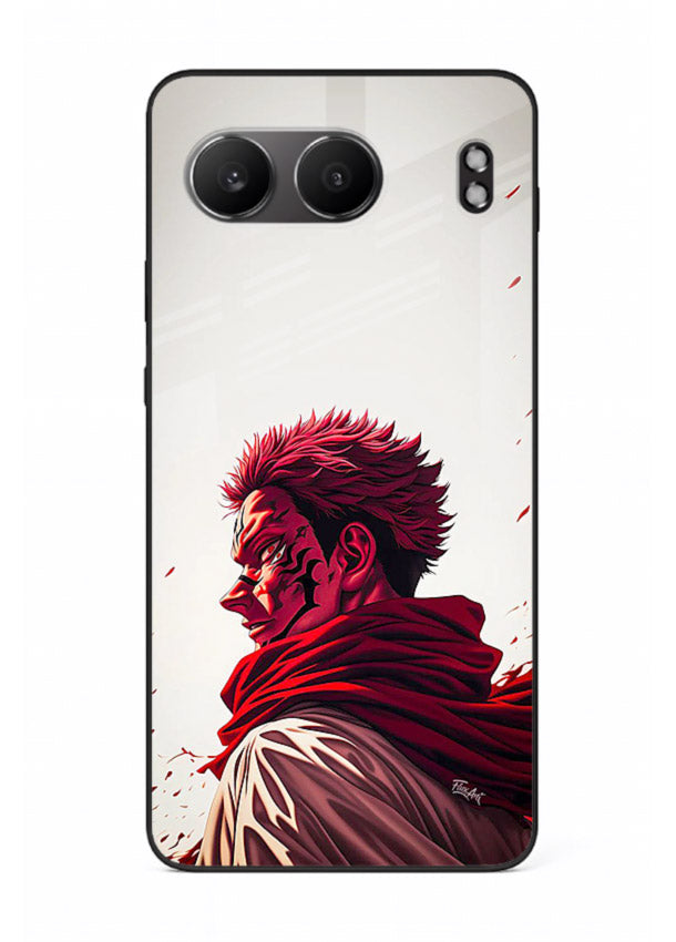 samurai blood rage red white art OnePlus Nord 4 glass cover dramatic japanese warrior case