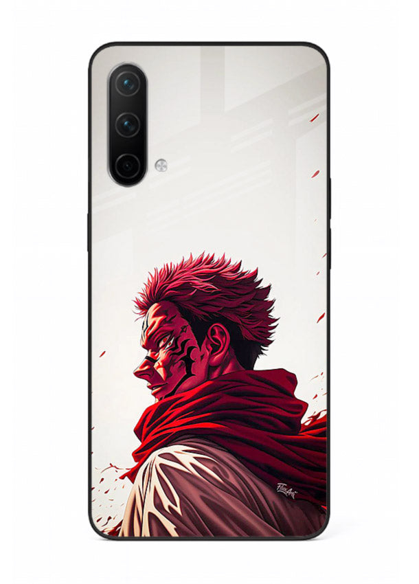 samurai blood rage red white art OnePlus Nord CE 5G glass cover dramatic japanese warrior case