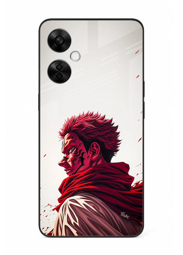 samurai blood rage red white art OnePlus Nord CE3 Lite glass cover dramatic japanese warrior case