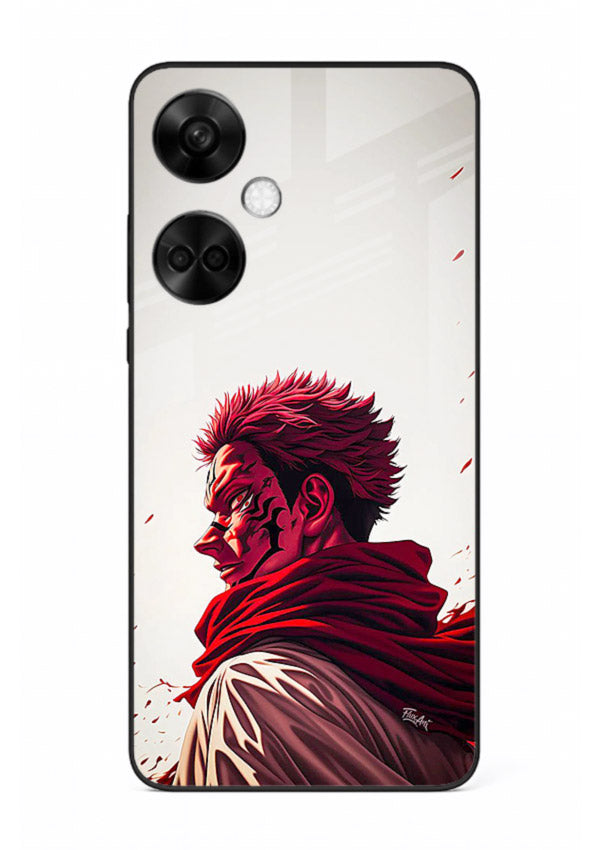 samurai blood rage red white art OnePlus Nord CE3 glass cover dramatic japanese warrior case