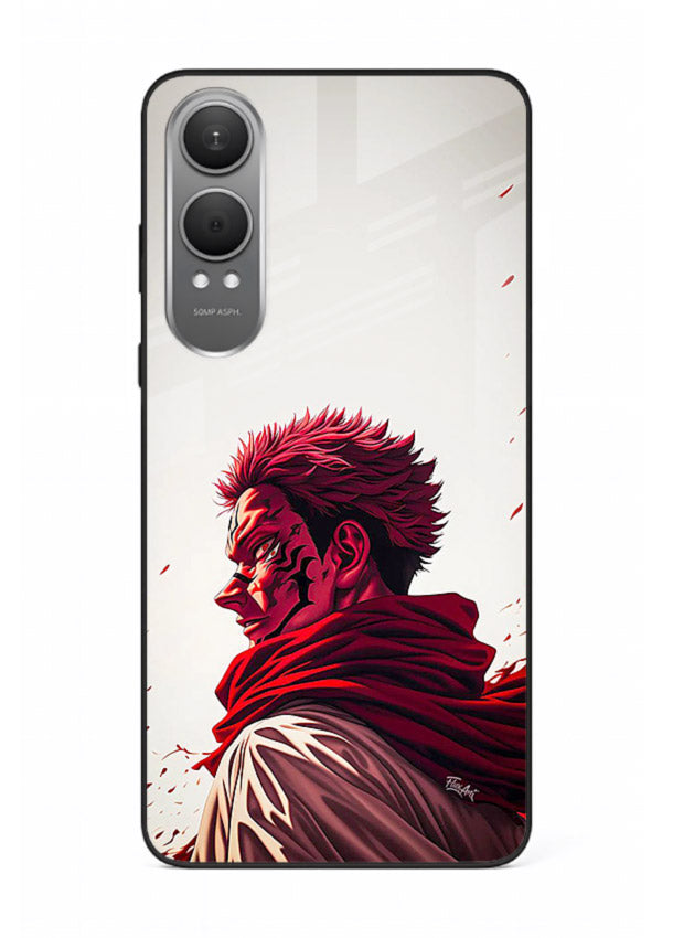 samurai blood rage red white art OnePlus Nord CE4 Lite glass cover dramatic japanese warrior case