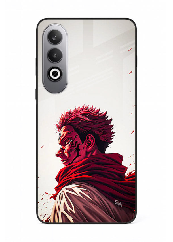 samurai blood rage red white art OnePlus Nord CE4 glass cover dramatic japanese warrior case