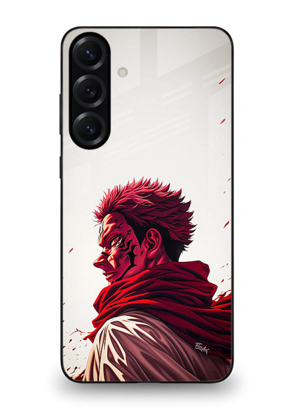 samurai blood rage red white art Samsung A16 5G glass cover dramatic japanese warrior case