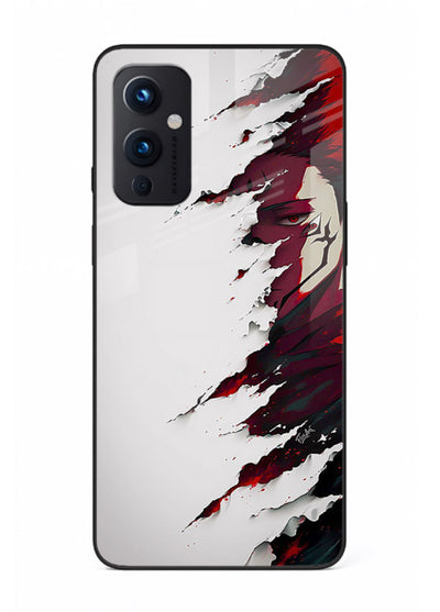 samurai rage slash red white anime art OnePlus 9 Pro glass cover slicing warrior case