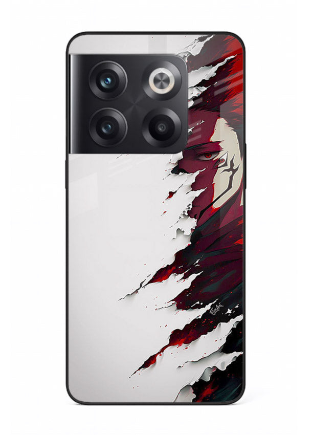 samurai rage slash red white anime art OnePlus 10T glass cover slicing warrior case