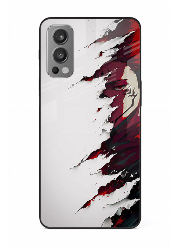 samurai rage slash red white anime art OnePlus Nord 2 glass cover slicing warrior case