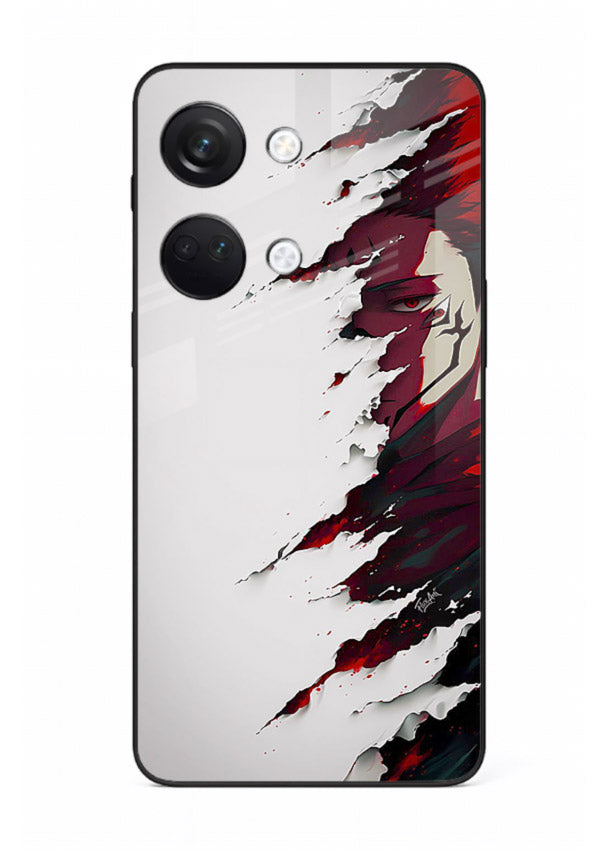 samurai rage slash red white anime art OnePlus Nord 3 glass cover slicing warrior case