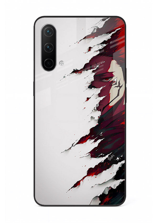 samurai rage slash red white anime art OnePlus Nord CE 5G glass cover slicing warrior case