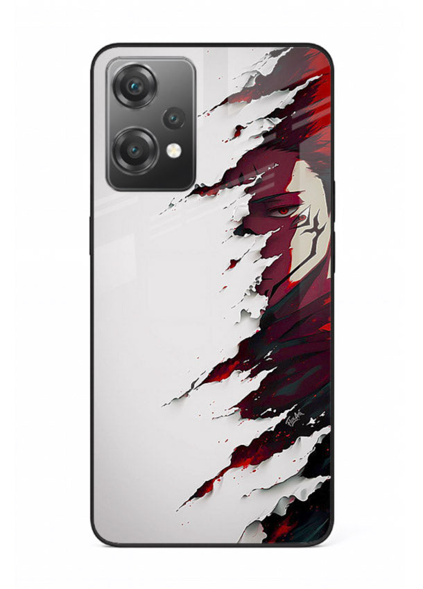 samurai rage slash red white anime art OnePlus Nord CE2 Lite 5G glass cover slicing warrior case