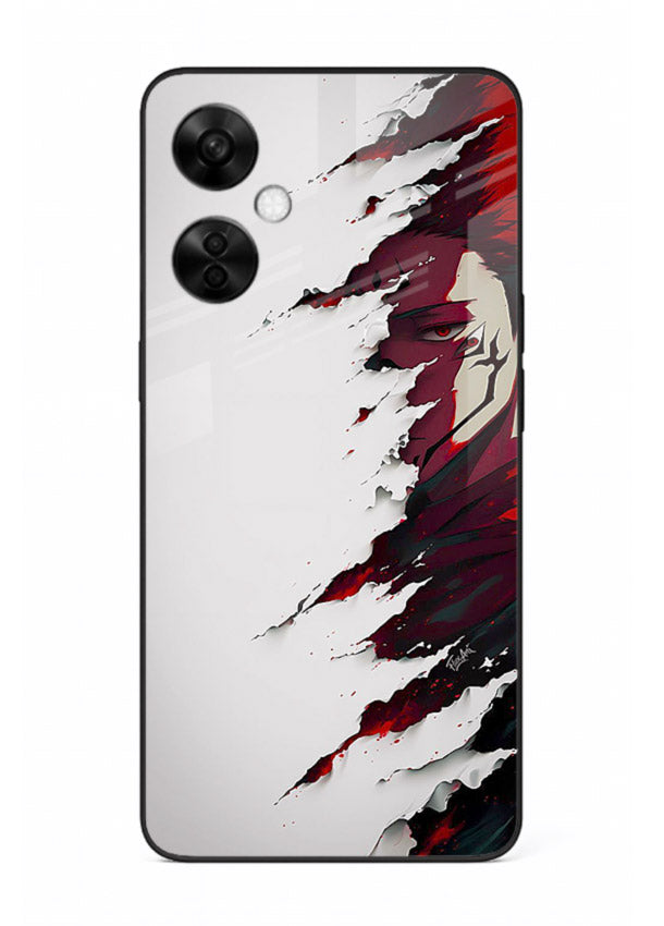 samurai rage slash red white anime art OnePlus Nord CE3 Lite glass cover slicing warrior case