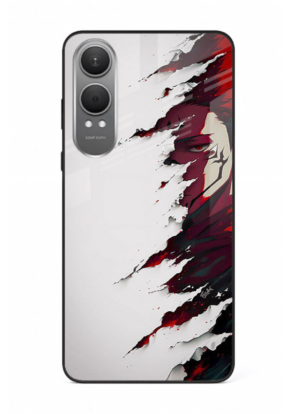 samurai rage slash red white anime art OnePlus Nord CE4 Lite glass cover slicing warrior case