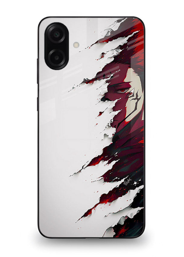 samurai rage slash red white anime art Samsung A06 5G glass cover slicing warrior case