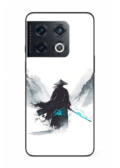 samurai snow blade white blue art OnePlus 10 Pro glass cover winter warrior case