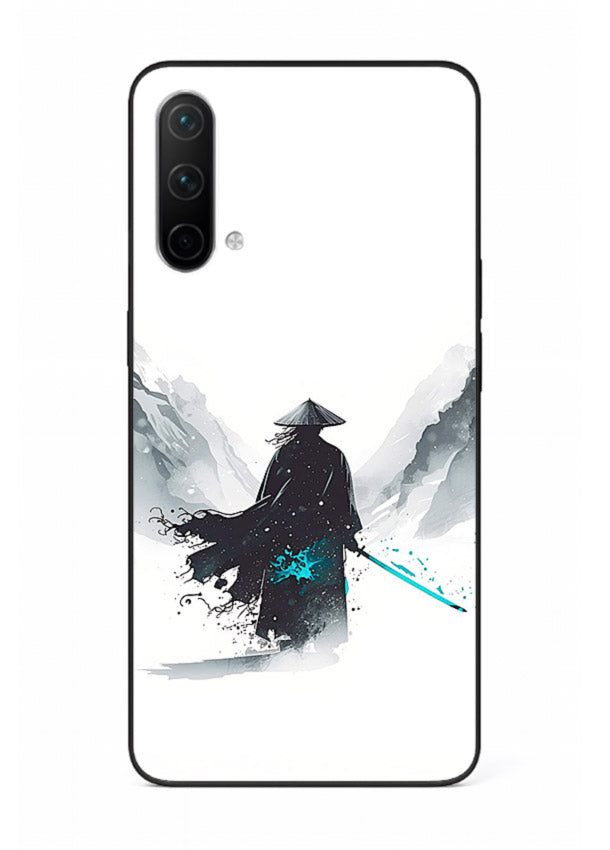 samurai snow blade white blue art OnePlus Nord CE 5G glass cover winter warrior case