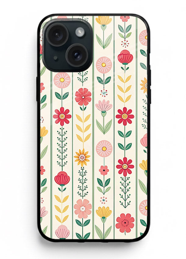 Scandinavian Simple Floral minimal Scandinavian floral pattern iphone 13 mini glass back cover