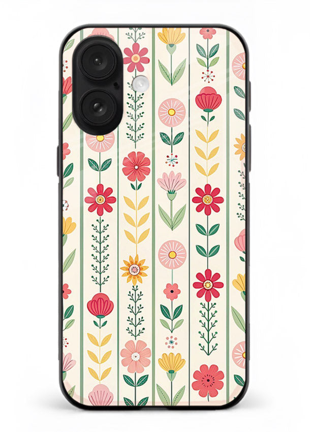 Scandinavian Simple Floral minimal Scandinavian floral pattern iphone 18 glass back cover