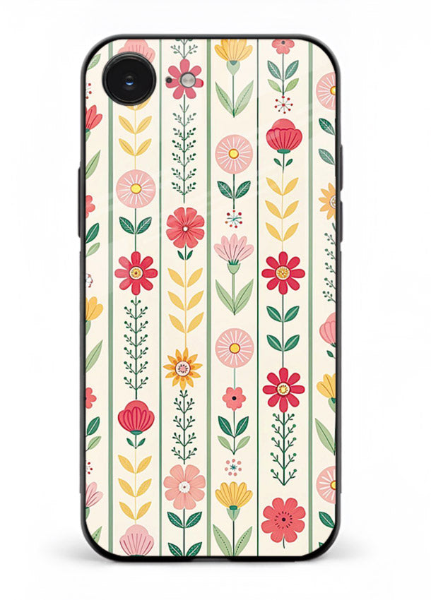 Scandinavian Simple Floral minimal Scandinavian floral pattern iphone 16e glass back cover