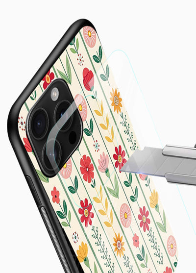 Scandinavian Simple Floral minimal Scandinavian floral pattern glossy vibrant premium glass back cover - Angle Blade