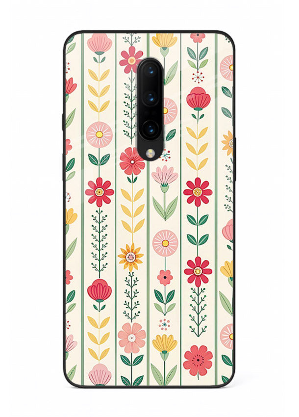 Scandinavian Simple Floral minimal Scandinavian floral pattern OnePlus 7 Pro glass back cover
