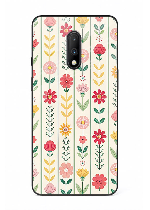 Scandinavian Simple Floral minimal Scandinavian floral pattern OnePlus 7 glass back cover
