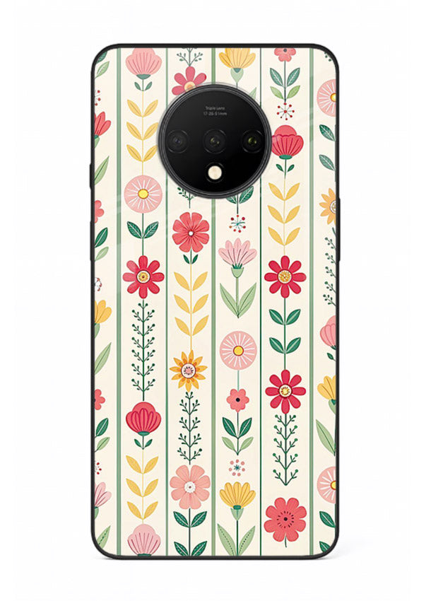 Scandinavian Simple Floral minimal Scandinavian floral pattern OnePlus 7T glass back cover
