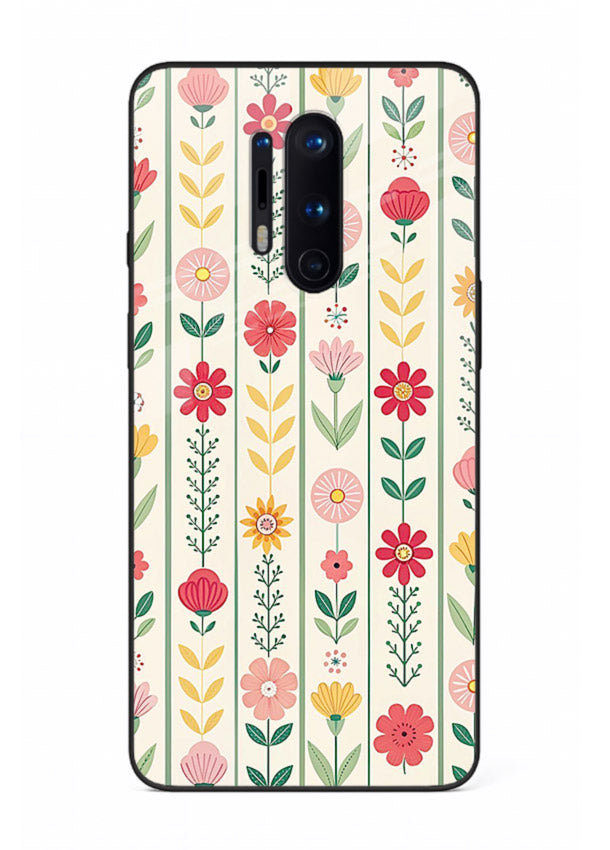 Scandinavian Simple Floral minimal Scandinavian floral pattern OnePlus 8 Pro glass back cover