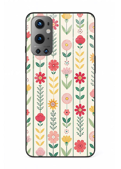 Scandinavian Simple Floral minimal Scandinavian floral pattern OnePlus 9 glass back cover