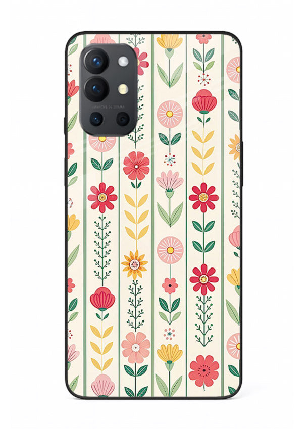 Scandinavian Simple Floral minimal Scandinavian floral pattern OnePlus 9R glass back cover