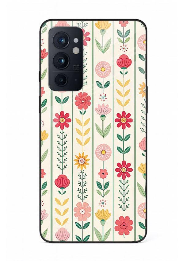 Scandinavian Simple Floral minimal Scandinavian floral pattern OnePlus 9RT glass back cover