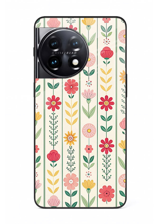 Scandinavian Simple Floral minimal Scandinavian floral pattern OnePlus 11 glass back cover